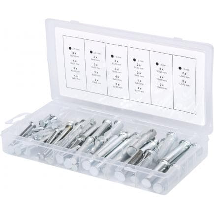 KS TOOLS 970.0210 - Assortiment d'écrous de sécurité, ø 5-12mm, 21 dim (60 pcs)