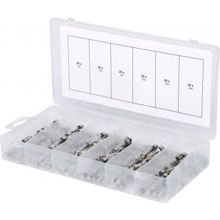 KS TOOLS 970.0270 - Assortiment de fusibles verres, 5-30A (120 pcs)