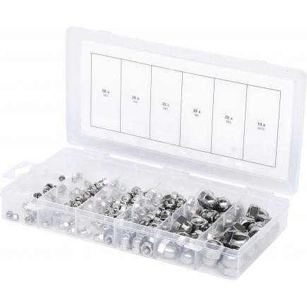 KS TOOLS 970.0460 - Assortiment d'écrous borgnes en inox (150 pcs)