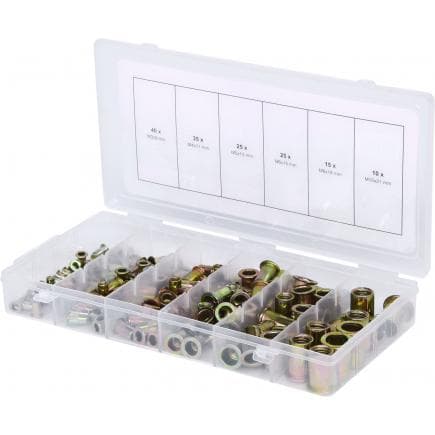 KS TOOLS 970.0610 - Assortiment de rivets filetes acier, M3x9mm-M10x21mm (150 pcs)