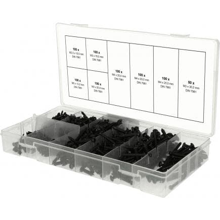 KS TOOLS 970.0800 - Assortiment de vis à tôles à tête bombée, M2,5-M3 (750 pcs)