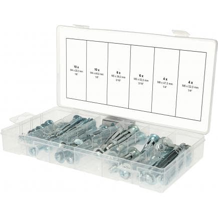 KS TOOLS 970.0820 - Assortiment de chevilles à expansion et goujons d'ancrage M4x20mm - M6x52mm (40 pcs)