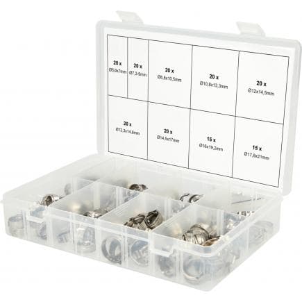 KS TOOLS 970.0830 - Assortiment de colliers de serrage à oreilles, ø 5,8-21mm (170 pcs)