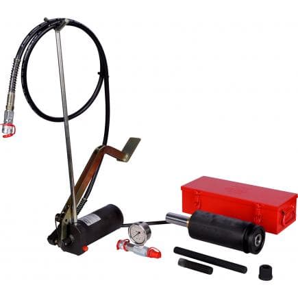 KS TOOLS 440.0585 - Système hydraulique 32t, avec pompe hydraulique et manomètre (11 pcs)