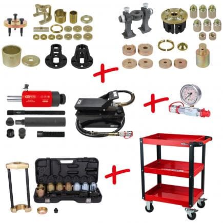 KS TOOLS 440.3110 - Jeu universel de montage et de démontage de roulements avec chariot d’atelier (110 pcs)