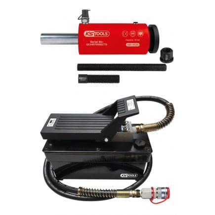 KS TOOLS 440.9996 - Unité hydraulique 32 t avec pompe pneumatique/hydraulique (9 pcs)
