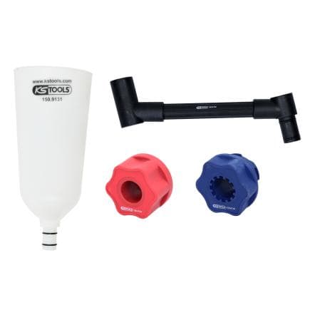 KS TOOLS 150.9155 - Jeu d'entonnoirs de remplissage d'huile avec raccord pivotant pour VAG (4 pcs.)