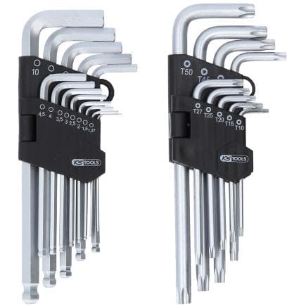 KS TOOLS 151.4000 - Jeu de clés mâles coudées, Torx, carré intérieur six pans (22 pcs.)