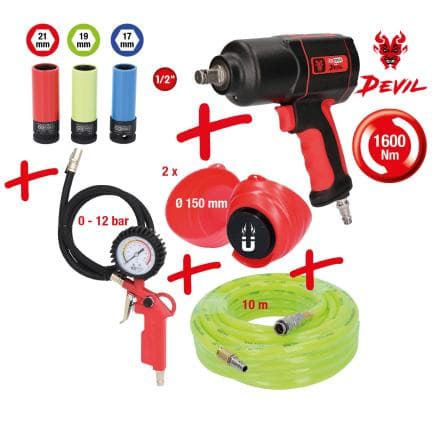 KS TOOLS 515.2100 - Jeu de pneus et jantes "Le Diable" (8 pcs.)