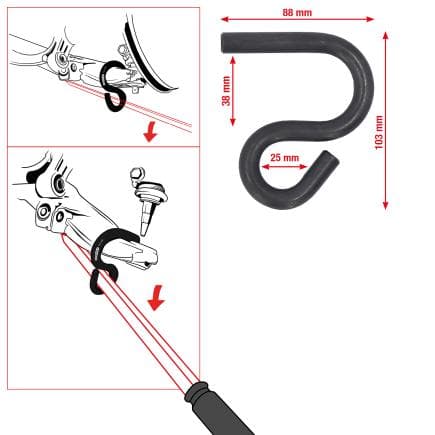 KS TOOLS 700.1499 - Crochet de levier dépose bride d'amortisseurs