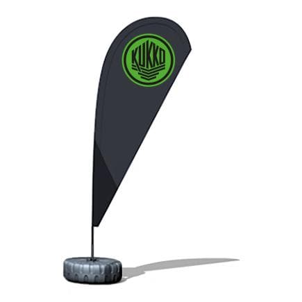 KUKKO 999-SH-02 - Drapeau publicitaire avec réservoir d'eau, taille M 100 mm x 260 mm