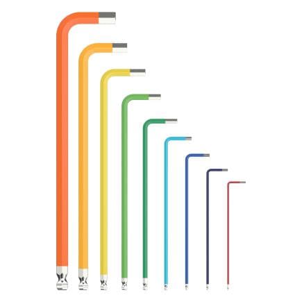 KUKKO 303-198 - Clé coudée 6 pans avec code couleur, extra longue
