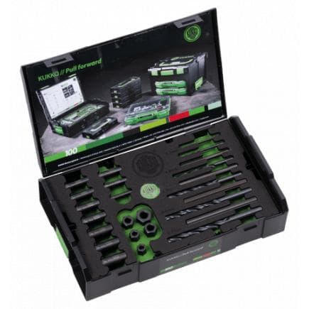 KUKKO 49-U-B - Jeu d'extracteurs de vis avec pointes en acier et douilles de perçage
