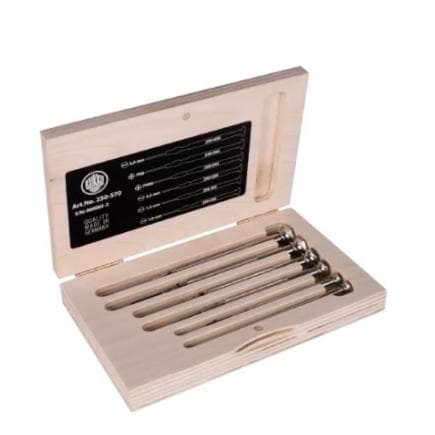 KUKKO 250-560 - Jeu de tournevis plats d’horlogers dans coffret en bois (6 pièces)
