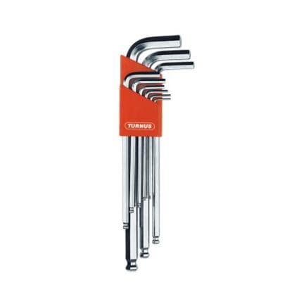 KUKKO 215-003 - Jeu de clés Allen mâles à tête sphérique longues sur support TURNUS (9 pièces)
