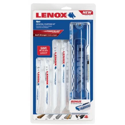 LENOX 121439KPE - Kit de 9 lames de scie sabre, pour bois et métal