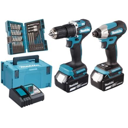 MAKITA DLX2414JX4 - Combo Kit 18V LXT® composé de tournevis DHP487 et DTD157 (avec 2 batteries et chargeur)