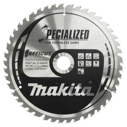 MAKITA B-64630 - Lame Efficut T.C.T., 260x30mm, 45T