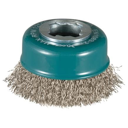 MAKITA D-73346 - Brosse en tasse X-LOCK ø fil ondulé en acier inoxydable de 75 mm