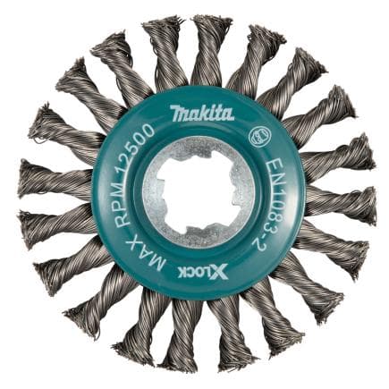 MAKITA D-73405 - Brosse de roue X-LOCK ø 115 mm en acier inoxydable tressé (complète)