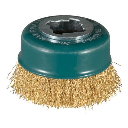 MAKITA D-73433 - Brosse en cuvette X-LOCK ø 75 mm en acier inoxydable recouverte de laiton ondulé