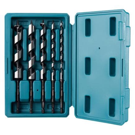 MAKITA D-75677 - Set de perceuses à bois spirales avec mèche de centrage et accouplement rapide hexagonal de 1/4" (5 pièces).