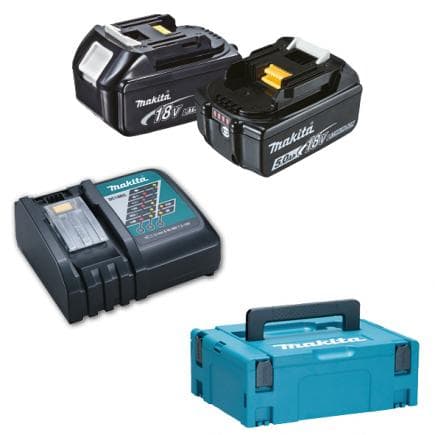 MAKITA 197624-2 - Lot de 2 batteries 18V 5.0Ah et chargeurs de batterie rapide - en coffret