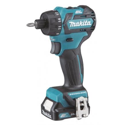 MAKITA DF032DSAJ - PERCEUSE VISSEUSE 12V 1/4" - 2 VITESSES - en coffret avec 2 batteries 2.0 Ah, chargeur de batterie et accessoires