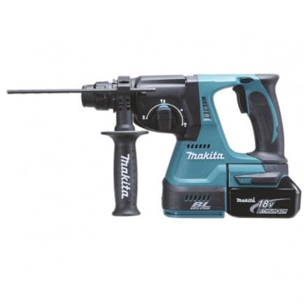 MAKITA DHR242RTJ - MARTEAU 18V SDS-Plus 24 mm - 3 FONCTIONS - en coffret avec 2 batteries 5.0Ah et chargeur