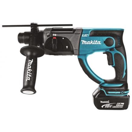 MAKITA DHR202RTJ - MARTEAU 18V SDS-Plus 1,9J 20 mm 3 FONCTIONS - en coffret avec 2 batteries 5,0Ah et chargeur