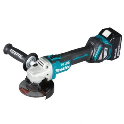 MAKITA DGA463RTJ - MEULEUSE D'ANGLE 18V 115 mm - FREIN - en coffret avec 2 batteries 5.0Ah et chargeur