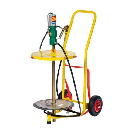 MECLUBE 013-1117-000 - Graisse sur chariot pour fûts de 50 - 60 kg avec couvercle fût avec tube d'aspiration ø 30 mm