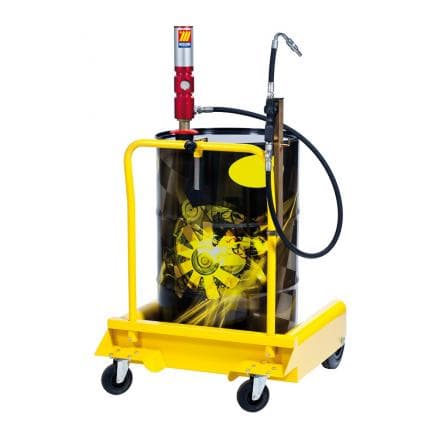 MECLUBE 022-1285-000 - Huile avec roulettes pour fûts 180 - 220 l Débit pompe 28 l/min longueur tuyau 3m