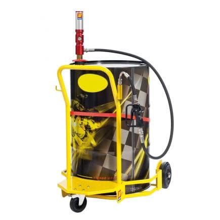 MECLUBE 022-1299-A00 - Huile avec roulettes pour fûts 180 - 220 l Modèle 503 R 3 : 1 Débit 25 l/min avec buse de distribution