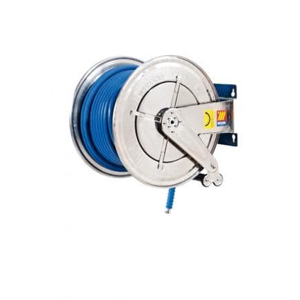 MECLUBE 070-2604-340 - Dévidoir fixe INOX AISI 304 POUR EAU 150 ° C 200 bar Mod. FX 560 AVEC TUBE 40 m ø 3/8