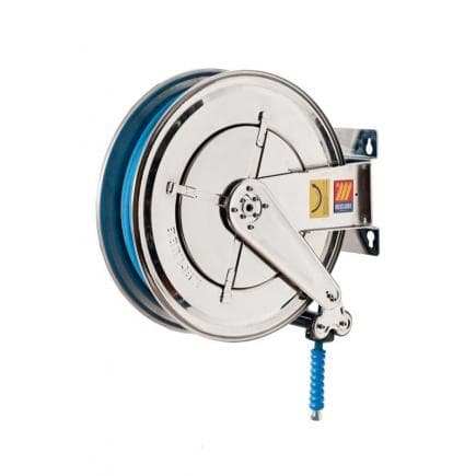 MECLUBE 070-2405-320 - Dévidoir fixe INOX AISI 304 POUR EAU 150 ° C 400 bar Mod. FX 550 AVEC TUBE 20 m ø 3/8