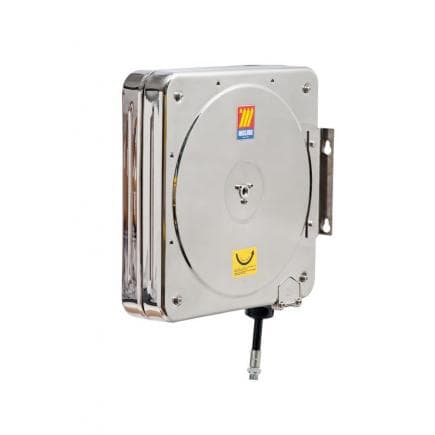 MECLUBE 074-5502-218 - Dévidoir fixe caréné INOX AISI 304 POUR AIR - EAU 20 bar Mod. CFX 500 AVEC TUBE 18 m ø 5/16 "