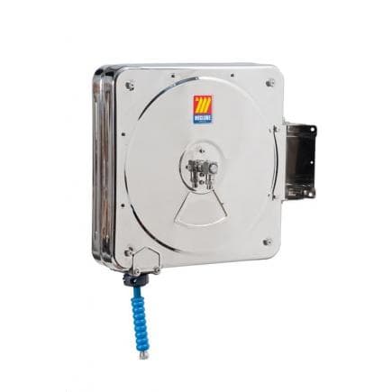 MECLUBE 075-5504-315 - Dévidoir ajustable INOX AISI 304 POUR EAU 150 ° C 200 bar Mod. CSX 500 AVEC TUBE 15 m ø 3/8"