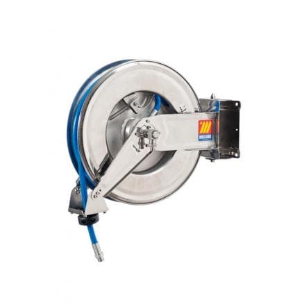 MECLUBE 071-2301-320 - Dévidoir ajustable INOX AISI 304 POUR AIR - EAU 20 bar Mod. SX 460 AVEC TUBE 20 m ø 10x14