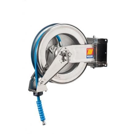 MECLUBE 071-2204-310 - Dévidoir ajustable INOX AISI 304 POUR EAU 150 ° C 200 bar Mod. SX 400 AVEC TUBE 10 m ø 3/8
