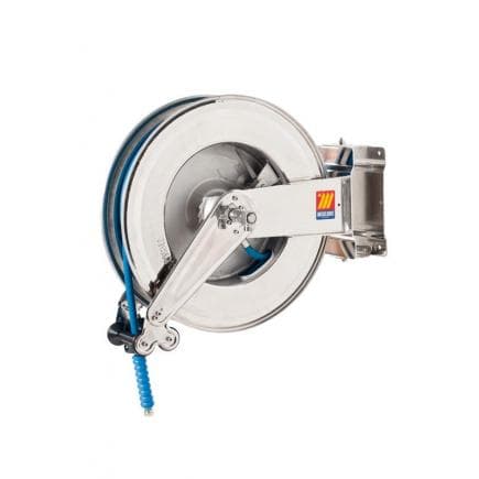 MECLUBE 071-2405-320 - Dévidoir ajustable INOX AISI 304 POUR EAU 150 ° C 400 bar Mod. SX 550 AVEC TUBE 20 m ø 3/8