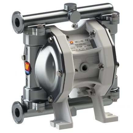 MECLUBE 028-F055-AB1 - Pompa pneumatica a doppia membrana Mod. FOOD SS55 in ACCIAIO INOX SS AISI 316 Sfere in SS AISI 316