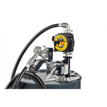 MECLUBE 090-5037-M60 - Kit pompe électrique pour transfert de gazole `` Barrel Jeu " 85 l / min 12V buse manuelle avec Débitmètres