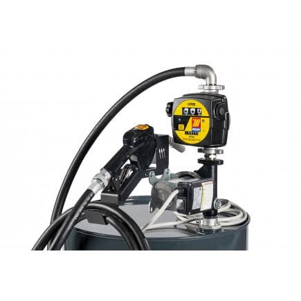 MECLUBE 090-5038-060 - Kit pompe électrique pour transfert de gazole " Barrel Jeu " 60 l / min 24V buse automatique avec Débitmètres