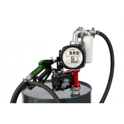 MECLUBE 090-5605-050 - Kit pompe électrique « Benz Jeu » 50 l/min 230V pour transfert essence, pistolet automatique avec Débitmètres et filre