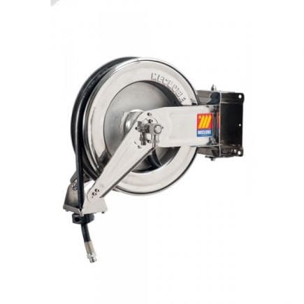 MECLUBE 071-2202-318 - Stainless steel automatic hose reels SX-400 swivelling for air-water 20 bar 3/8" 18 m
