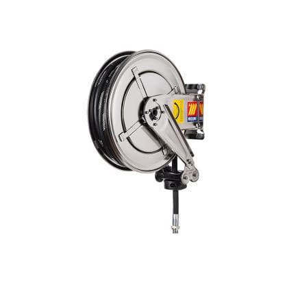 MECLUBE 070-2202-315 - Enrouleur de tuyau fixe en acier inoxydable aisi 304 fx-400 pour air-eau ø3/8" 15m