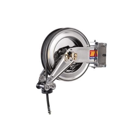 MECLUBE 071-2202-315 - Enrouleur de tuyau automatique pivotant en acier inoxydable aisi 304 left-400 pour air-eau ø3/8" 15m