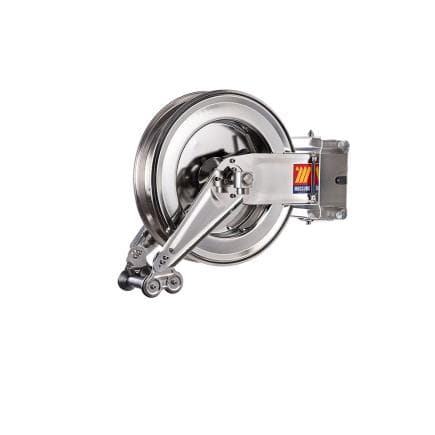 MECLUBE 071-2213-400 - Enrouleur automatique pivotant en acier inoxydable aisi 304 gauche-400 pour usage alimentaire 120°c 1/2" (sans tuyau)