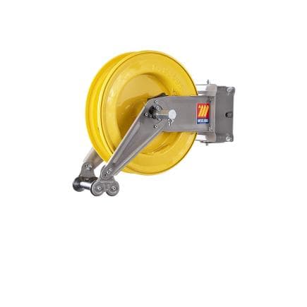 MECLUBE 071-2502-500 - Enrouleur de tuyau automatique pivotant en acier inoxydable aisi 304 gauche-555 pour air-eau 3/4" (sans tuyau)